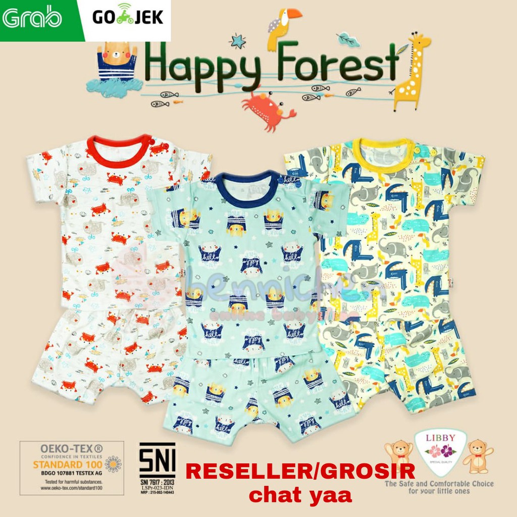 LIBBY Setelan PENDEK Piyama Baju Bayi Libby 2L XL XXL LIBBY Setelan PENDEK Piyama Baju Bayi Libby 2L XL XXL