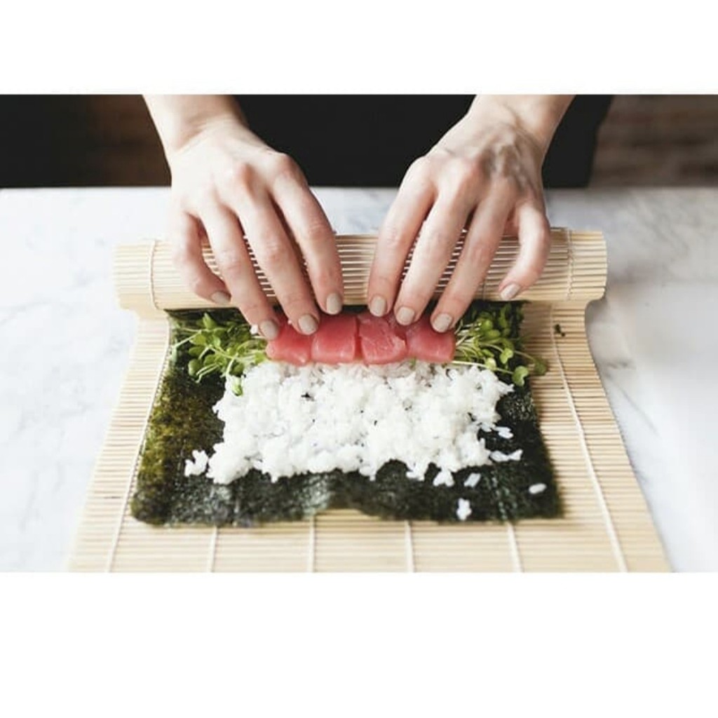 Tikar Bambu Penggulung Sushi Roller Kimbab Alas Gulung Sushi Roll Mat