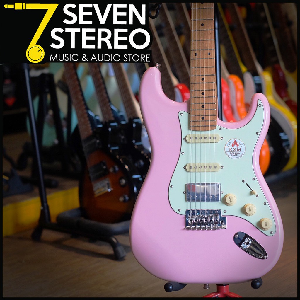 Bacchus BST-2RSM BST2RSM HSS Shell Pink Roasted Maple Stratocaster