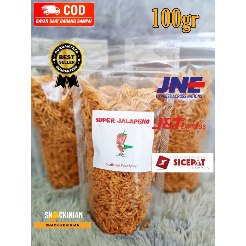

MIE PEDAS SUPER JALAPENO SNACK MIE KRIUK CEMILAN KEKINIAN ENAK MANTUL