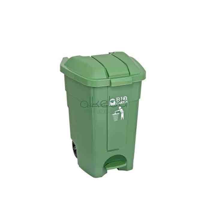 Tempat Sampah BIO earth Injak pedal 45 Liter 2006 Green Leaf Dustbin Roda