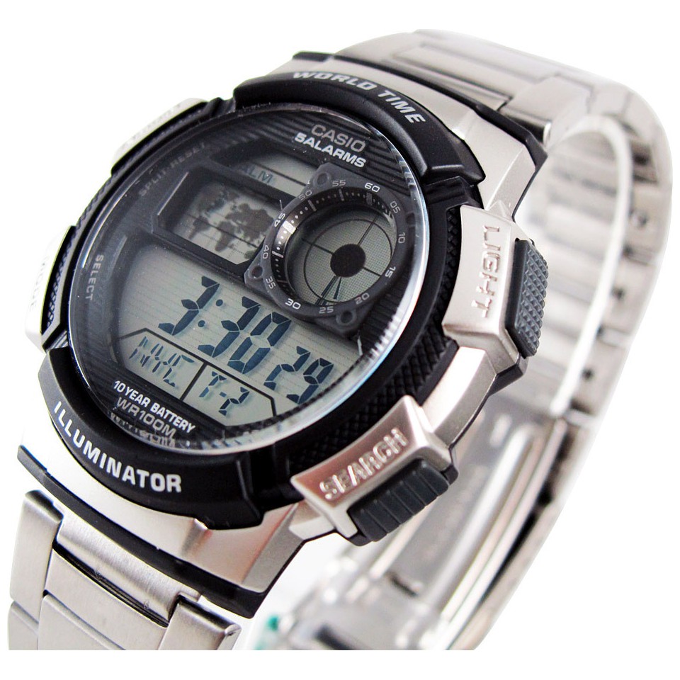 Casio Original AE-1000WD-1A Jam Tangan Pria - Digital - Stainless - Silver