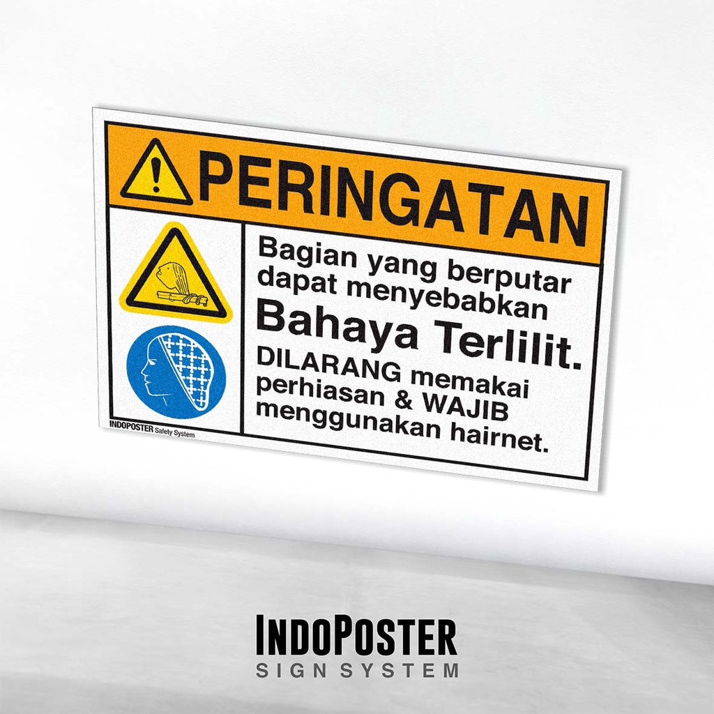 

Stiker Safety Sign K3 ANSI Bahaya Terlilit oleh Bagian yang Berputar