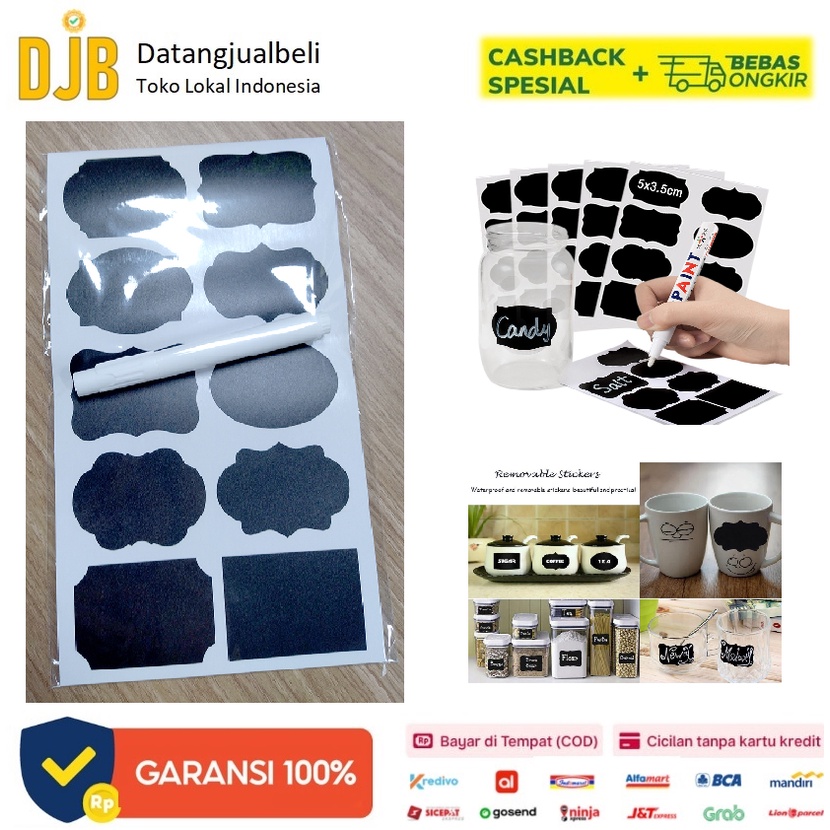 

ALLOYSEED Stiker Label Blackboard Papan Tulis Removable 5 PCS - TH002