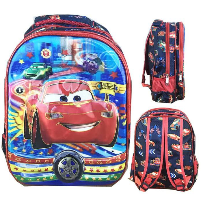 RAHMATIANI_SHOP JUAL TAS RANSEL SEKOLAH ANAK TK LAMPU + MUSIK CARS MOBIL FULL MOTIF TERPOPULER