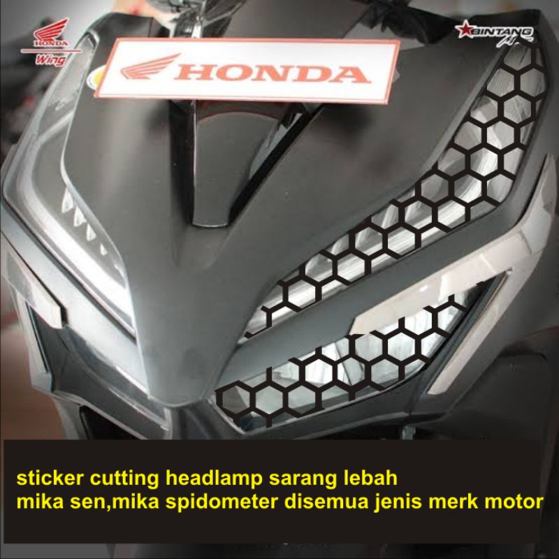 stiker cutting sticker variasi sarang lebah buat diheadlamp,mika sen dan spidometer semua kendaraan