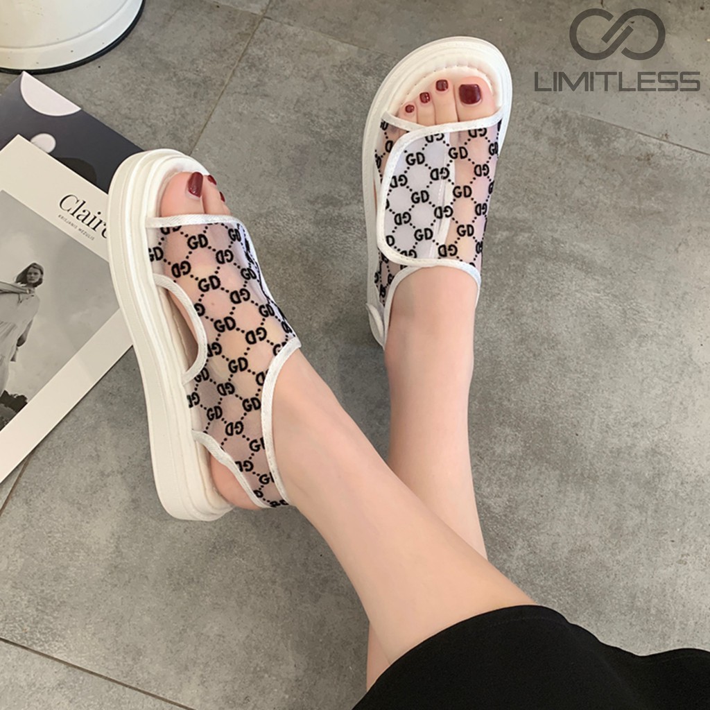 Sepatu Sandal Wanita Slingback Bukaan Atas Korean Style Elegant Wedges Wanita Kondangan Terbaru Sepatu Sendal Cewek Import