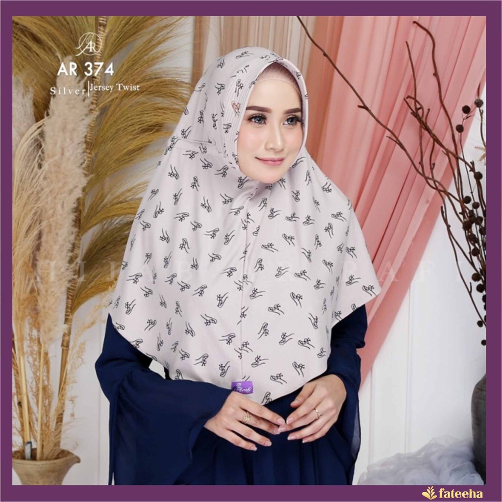 Hijab Arrafi AR 374 Bergo Jilbab Kerudung Tudung Kudung Instan Serut Meedgreen