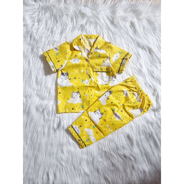 Baju Tidur Piyama Anak 1-5 Tahun Motif Karakter Lucu Kekinian Size M L XL Part 2