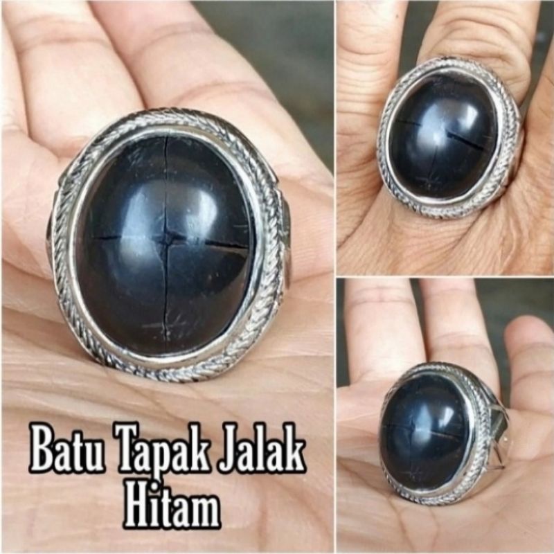 cincin batu akik tapak jalak hitam