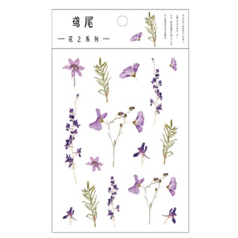 Sticker Retro Bunga Flower Flowery Bujo Bullet Journalling Scrapbook Stiker Daisy Vintage-Lilac Flower