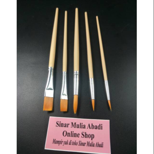 

Kuas Lukis Bahan Nylon Set 5 Pcs BR-8 / Kuas Cat Air Set 5 Pcs