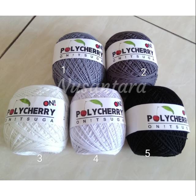 Benang rajut Polycherry monochrome series satuan