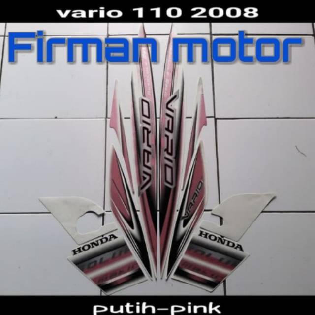Sticker striping list body vario 110 2008 putih-pink