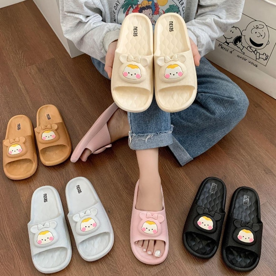 Sandal Wanita Terbaru/Sendal Selop Karet Jelly Import Laluna 822F/Sendal Flat Korea Import / Sandal Wanita Selop Kokop Bunny &amp; rabbit