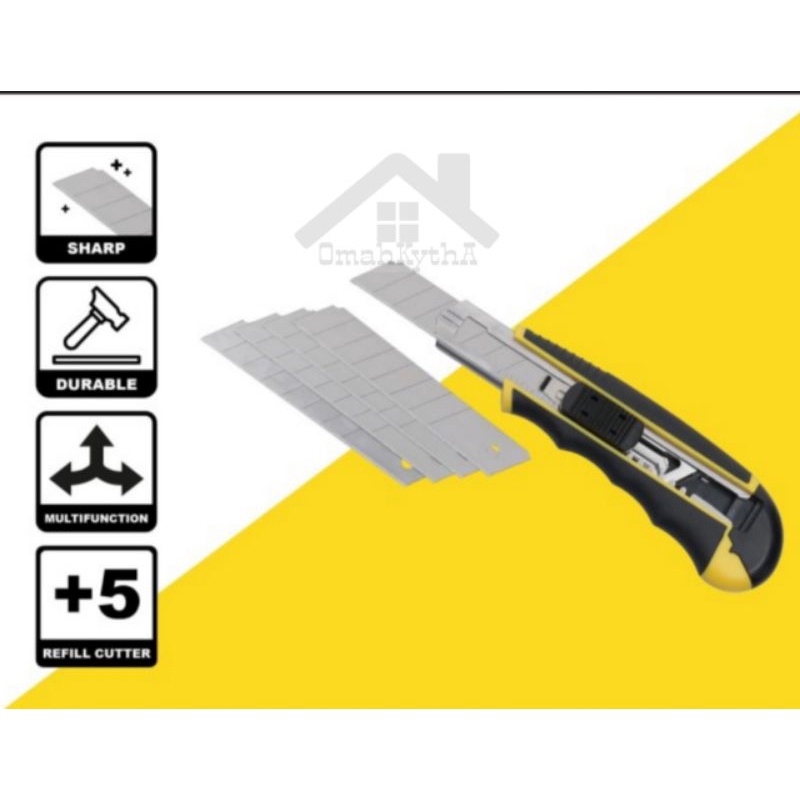 

Cutter Besar Handle Plastik Merk PROHEX+5pc Pisau