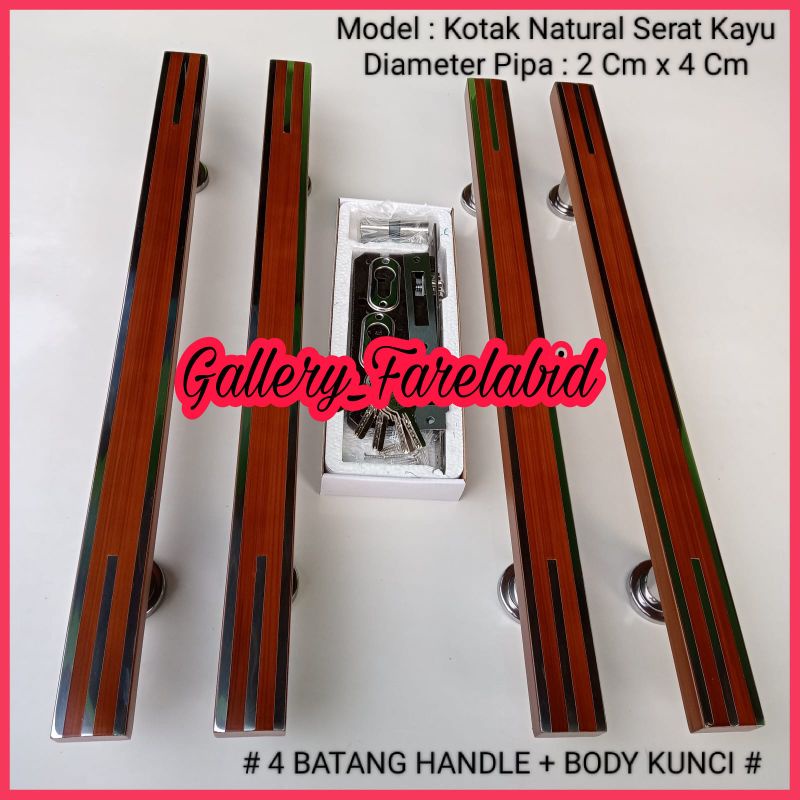 Handle Pintu Rumah Stainless Steel 60 Cm Set Kunci Gagang Pintu Rumah 45 Cm Set Pegangan Pintu Kupu Tarung Set Body Pelor Tarikan Pintu Rumah Minimalis Set