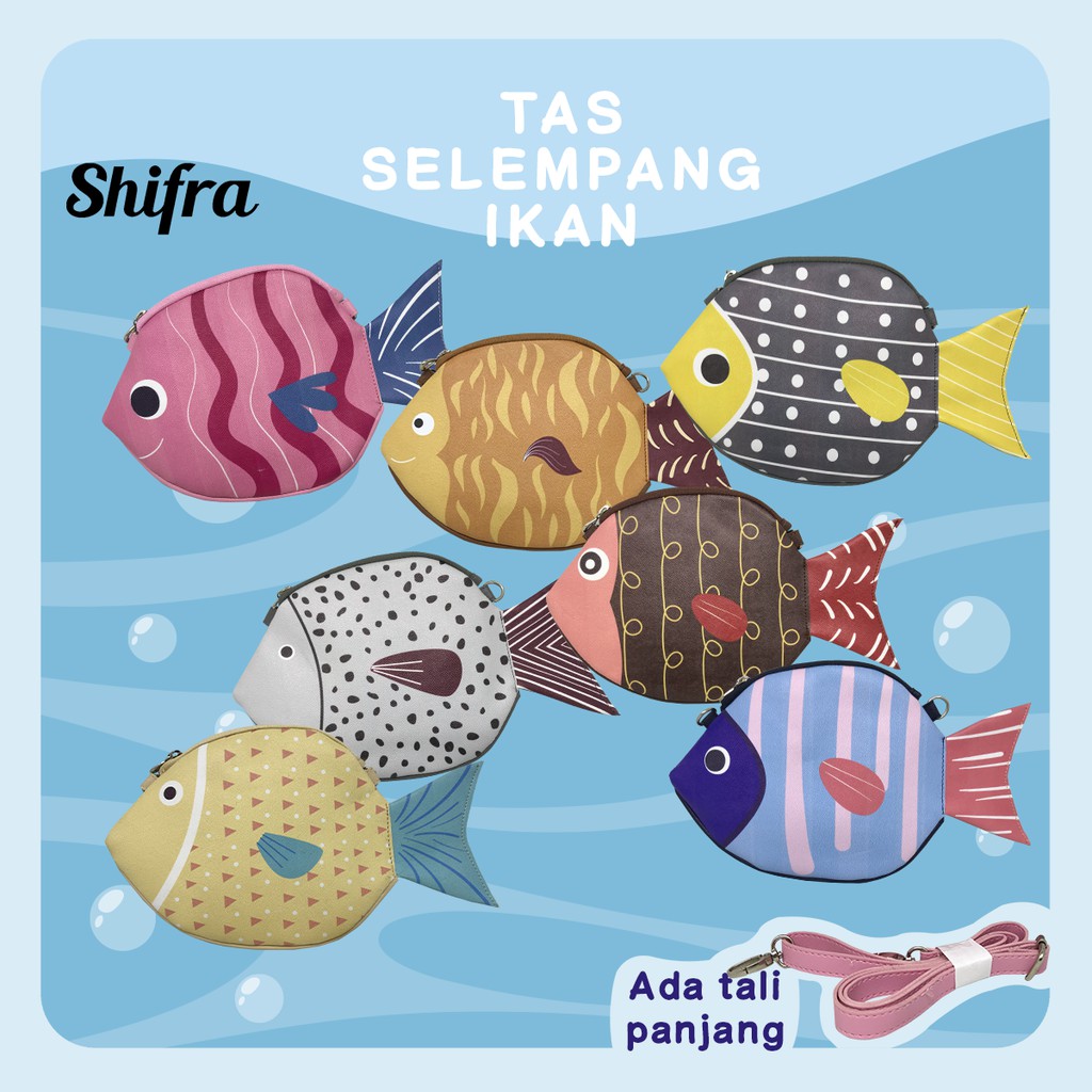 TAS SELEMPANG REMAJA ANAK PEREMPUAN BENTUK IKAN SHIFRA