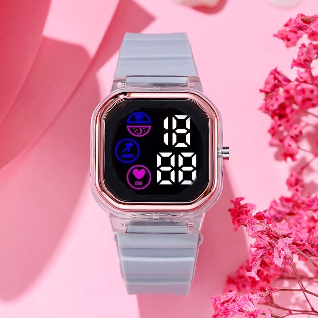 COD✅ Jam Tangan Wanita Digital Segi Tampilan Layar Baru Fashion Watch LED Sprot Harga Grosir    S1187