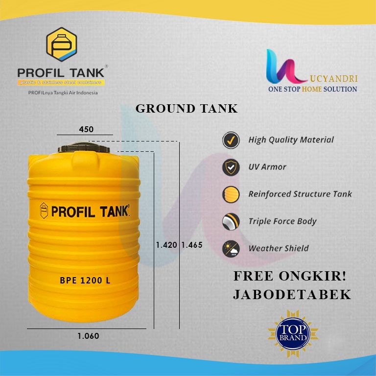 Tangki Air Tanam Profil Tank BPE 1200 L Toren KHUSUS Pendam Tandon