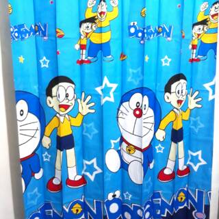  Gorden  Pintu  Kamar Doraemon  Premium Biru Tua Ukuran Lebar 