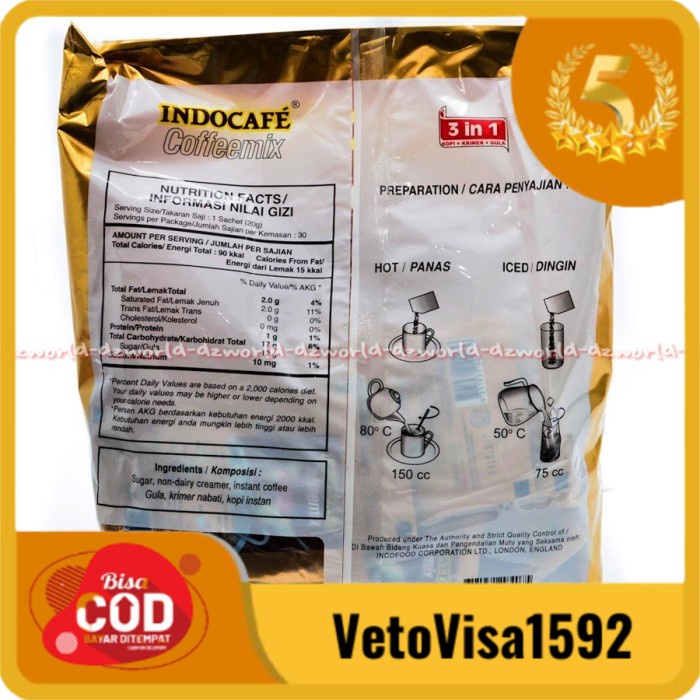 

[ COD ] Kopi Indocafe coffeemix 3in1 Coffee Indo cafe Kopi Mix isi 30 Sachet