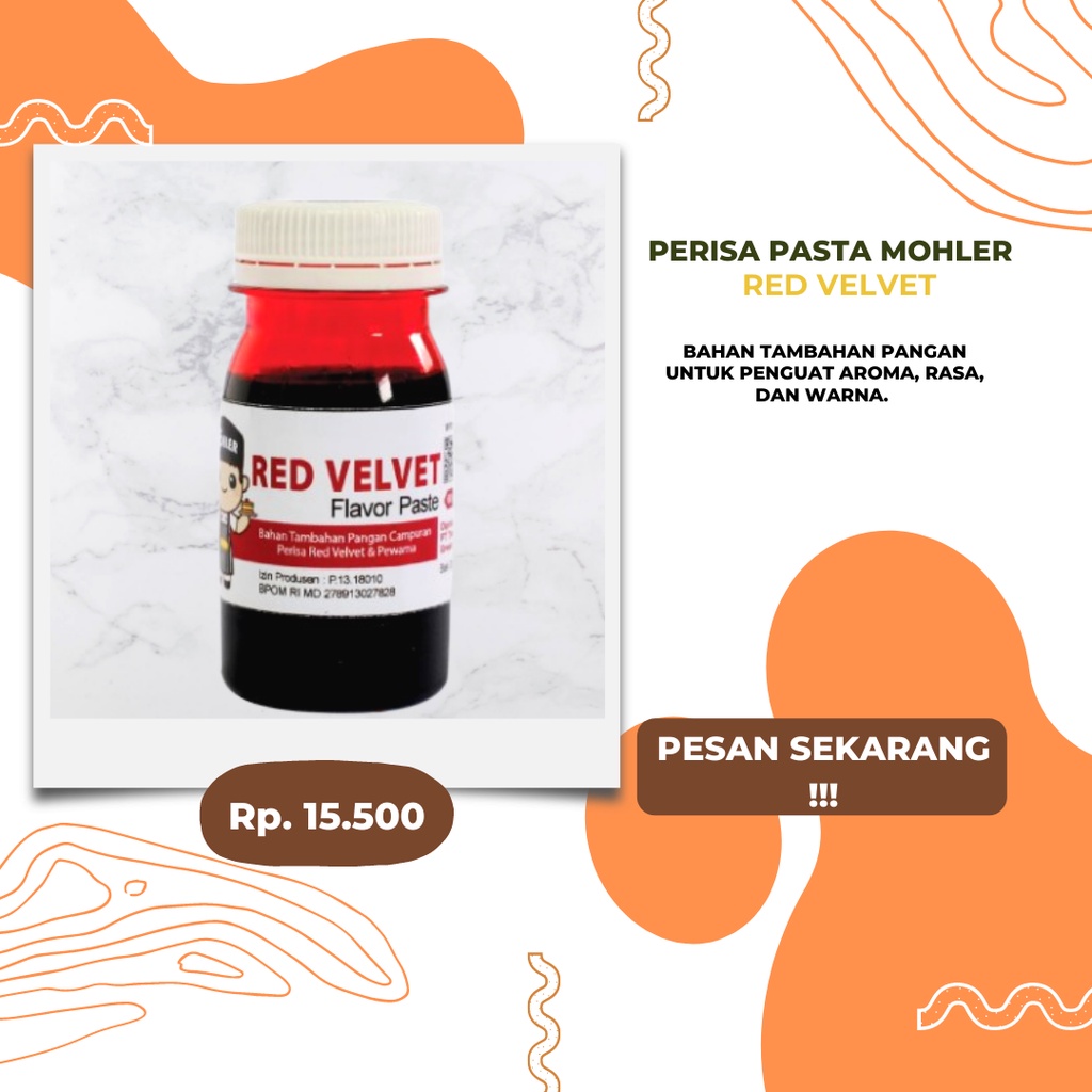 

⚡COD⚡ PERISA PASTA PEWARNA MOHLER RED VELVET 60gr / PERISA PASTA MOHLER RED VELVET 60gr / PERISA PASTA MOHLER RED VELVET 60gr COCOK UNTUK TAMBAHAN BAHAN ICE CREAM DAN COCOK UNTUK MINUMAN BERBUKA PUASA / MOHLER Pasta perisa RED VELVET