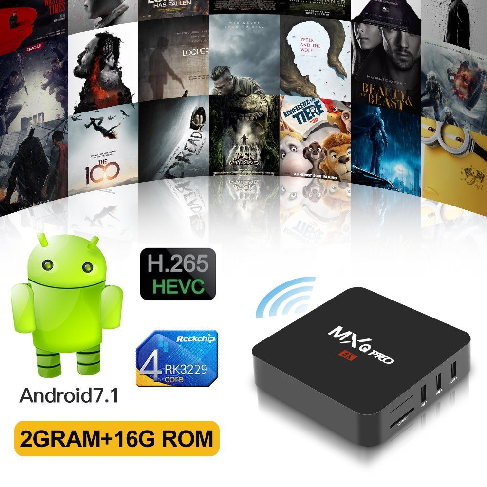 TV Box Android MXQ Pro 4K Smart TV Box Android 7.1 X96 Mini RAM 2G ROM 16GB Full Load