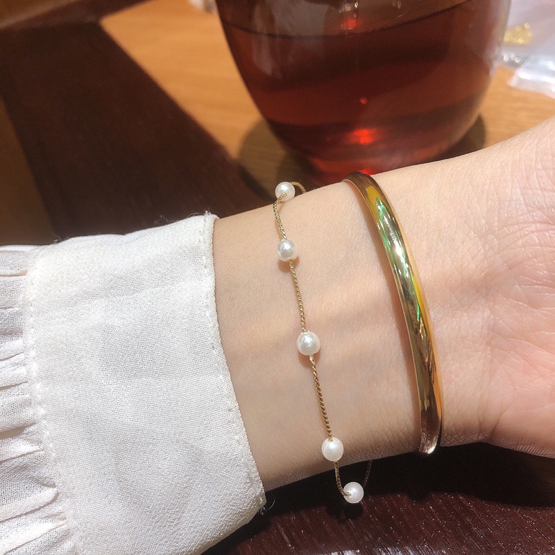 Gelang Mutiara double layer Untuk Wanita