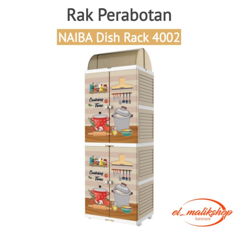 Lemari Plastik Rak Piring Dapur Naiba 4002