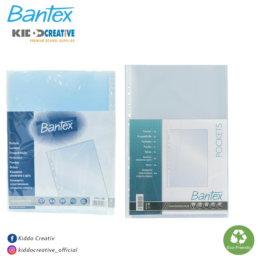 

Bantex Pocket Antiglare 20 Sheets 0.06mm thickness Folio #8044 08