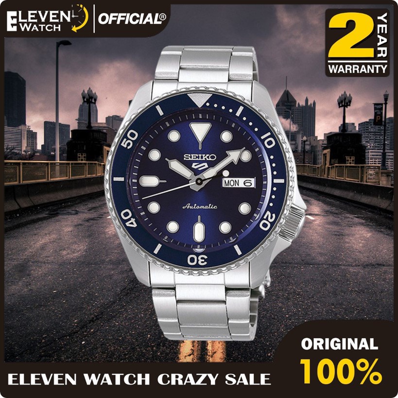 [Promo] Jam Tangan Pria Seiko 5 Sport SRPD51K1 Blue Dial Stainless Steel Automatic Original Garansi 