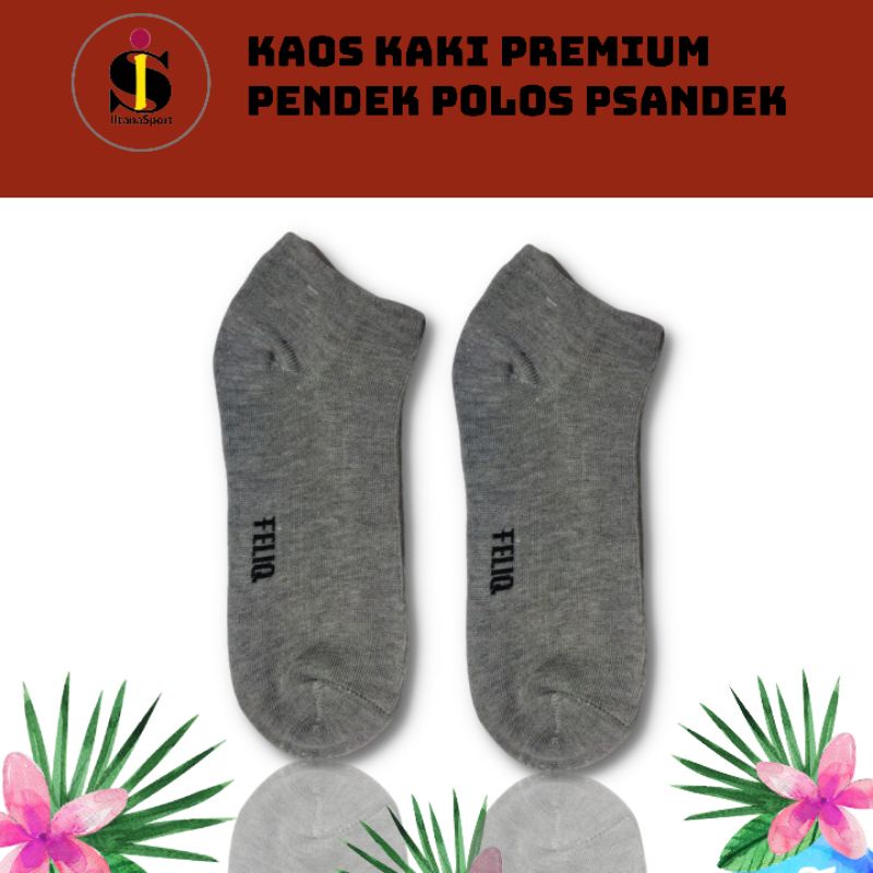 Kaos Kaki Semata Kaki Sport pria dan wanita dewasa/Kaos Kaki Polos Tebal/Kaos Kaki Pendek/Kaos Kaki olah raga-abu muda