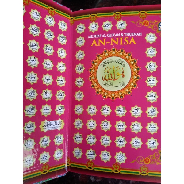 Alquran Mushaf A5 Wanita AN NISA Tajwid Warna &amp; Terjemah/HC