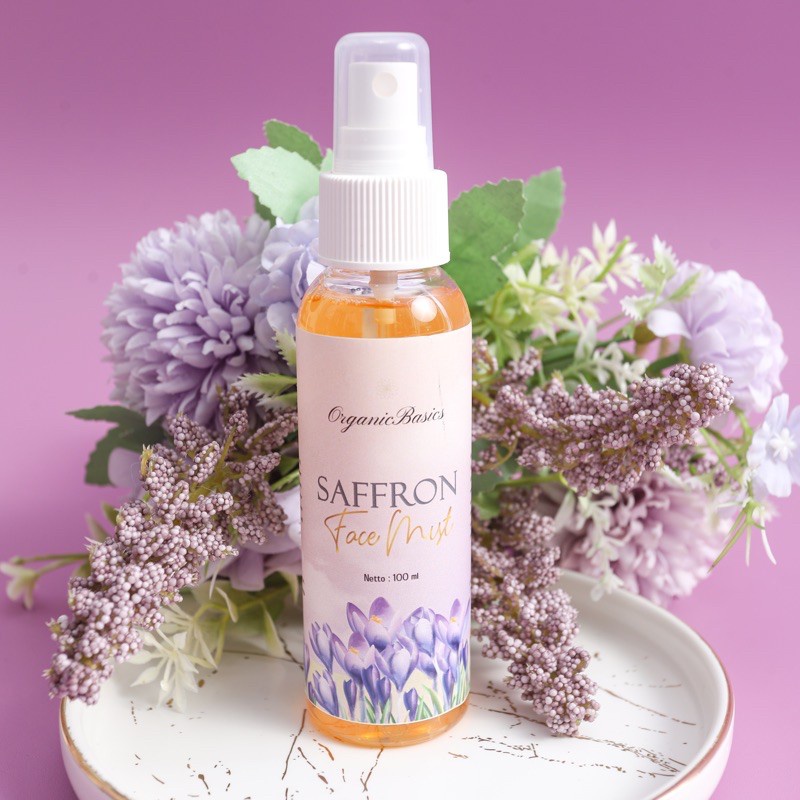 FACEMIST SAFFRON BY ORGANICBASIC HYALURONIC + WITCH HAZEL EXTRACT BPOM 100 ML