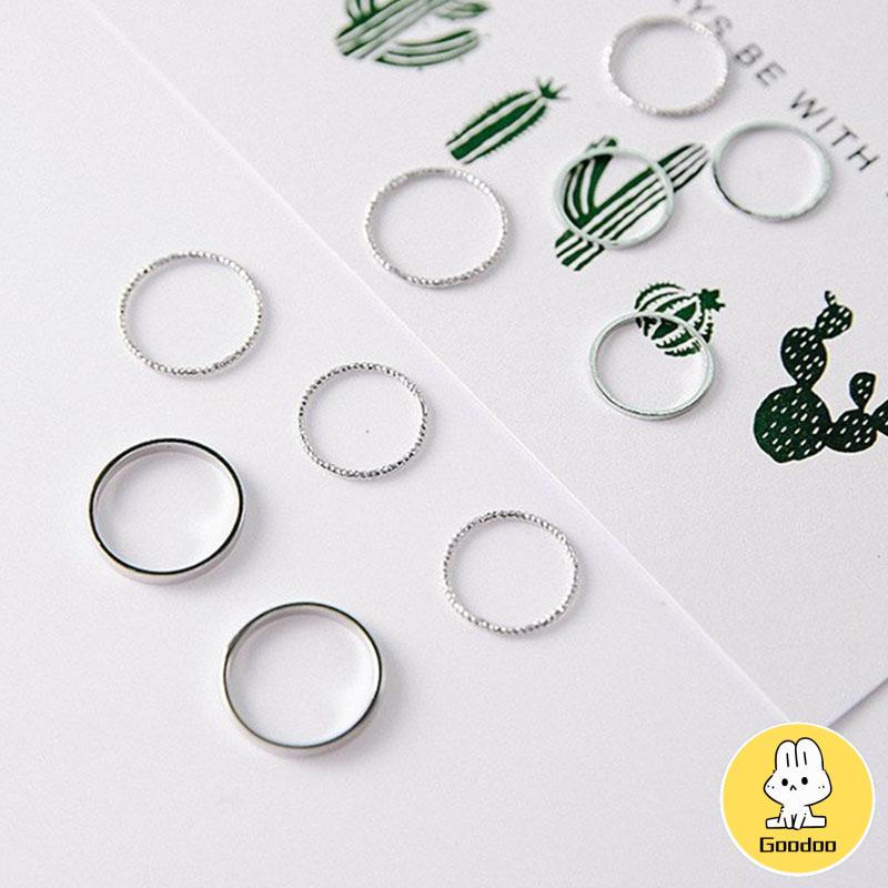 10pcs / Set Cincin Minimalis Gaya Korea Untuk Wanita -Doo