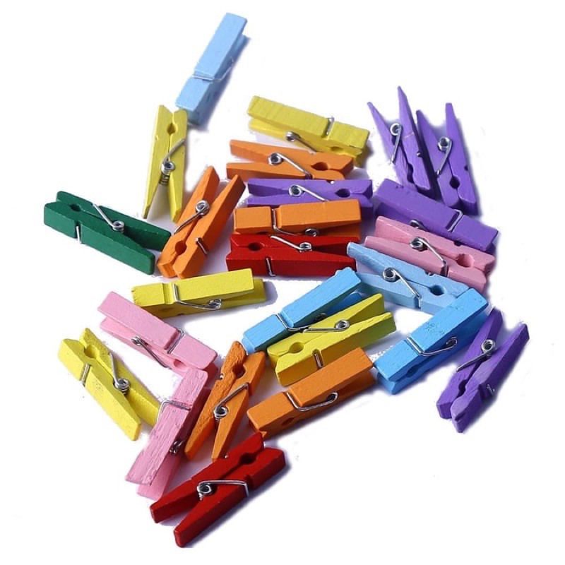 Jepitan Kayu Mini Warna/Penjepit Foto