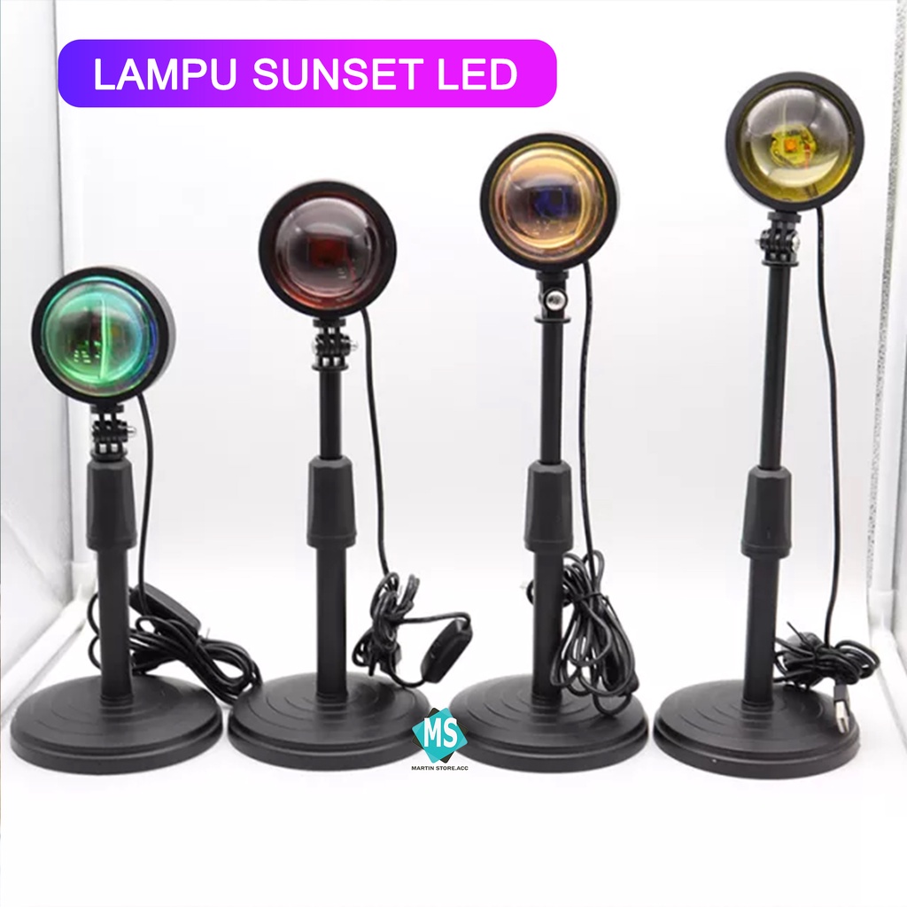 Lampu Sunset Lampu Fill Proyektor Lampu Tidur Led Motif Matahari Terbenam Warna Pelangi Sunset Red