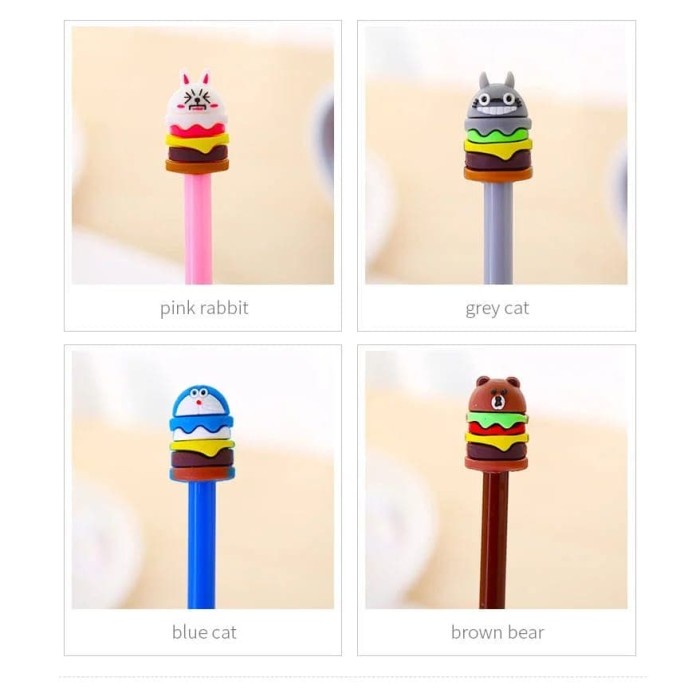 

Tseloop Pena Hamburger Cartoon/Pulpen Burger Unik