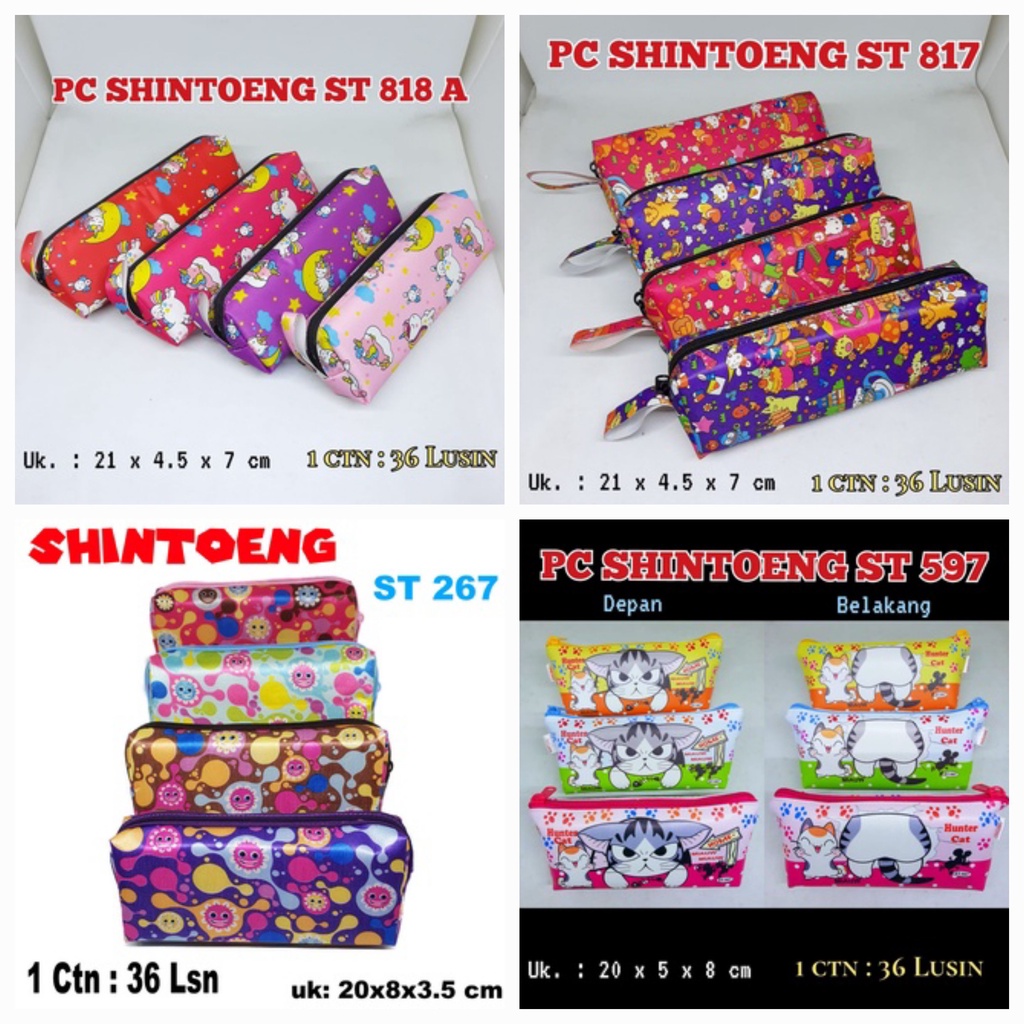 

Tempat Pensil Kotak Pensil Kain Shin Toeng karakter 590 UNICORN/HELLO KITTY/ flower emoticon 267/ Kucing Cat 597/pc-888