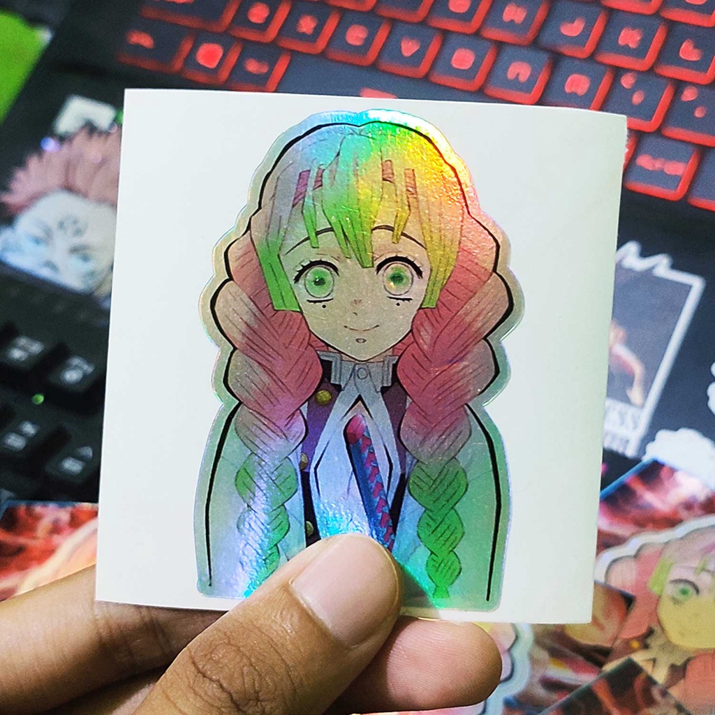 STICKER STIKER HOLOGRAM ANIME -KIMETSU NO YAIBA MITSURI - STIKER LAPTOP