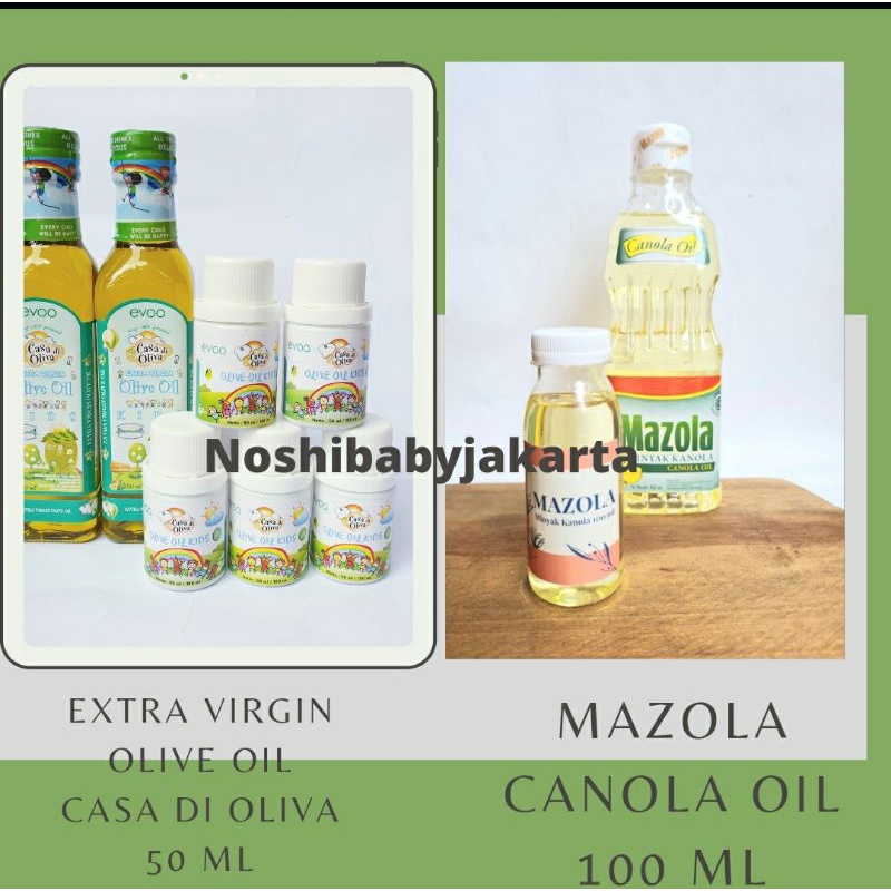 Casa di Oliva kids Evoo 50 gr / Mazola Canola Oil 100 gr travelpack