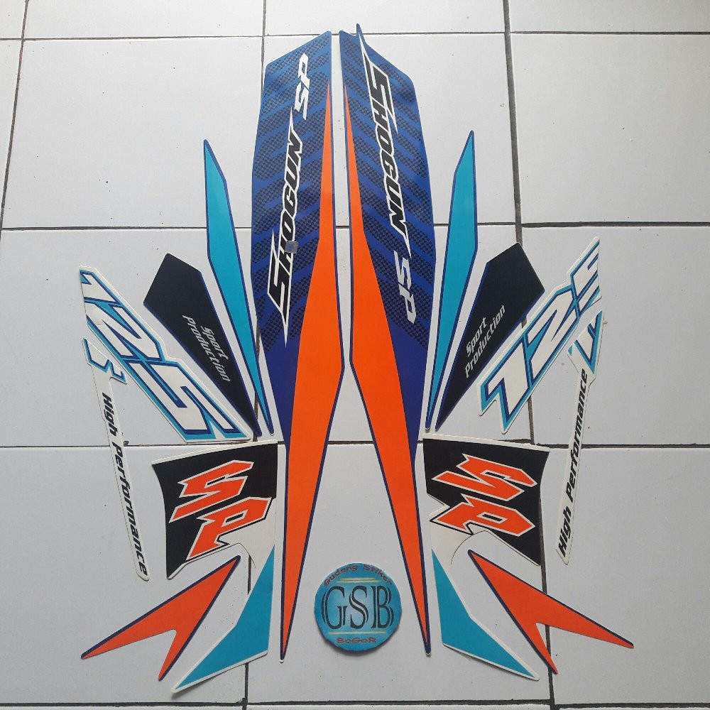 Variasi stiker motor shogun sp 125 2008 biru