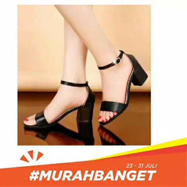 DS SEPATU HIGH HEELS HAK TAHU HITAM