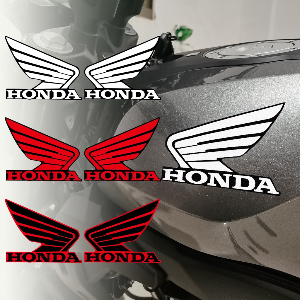 Honda Wings Emblem Motor Stiker Reflektif Tangki Bahan Bakar Stiker Helm Stiker Aksesoris Motor
