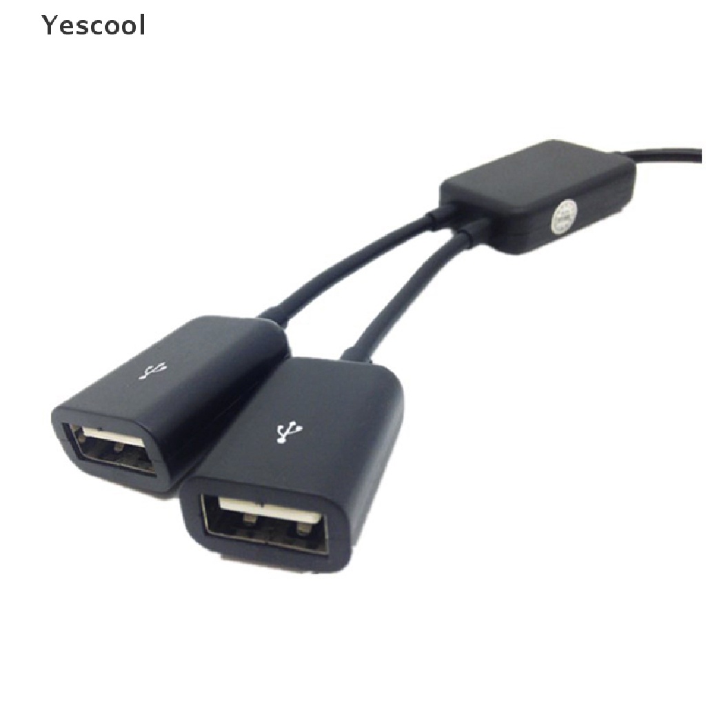 Yescool Kabel Adapter Dual Micro USB OTG Hub Host Untuk Tablet PC Smartphone