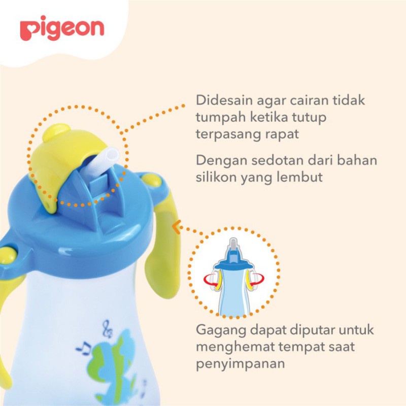 Pigeon Tall Straw Bottle Botol Minum Bayi 9m+ - 300 ml