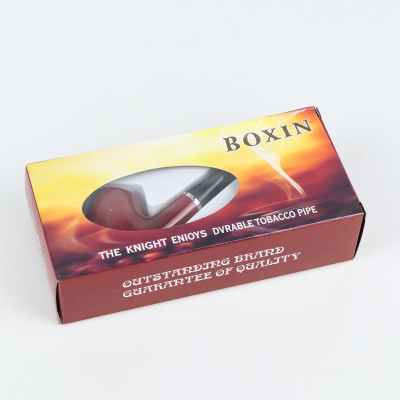 Boxin Pipa Rokok Smoking Tobacco Pipes Motif Kayu - ZF808 - Brown