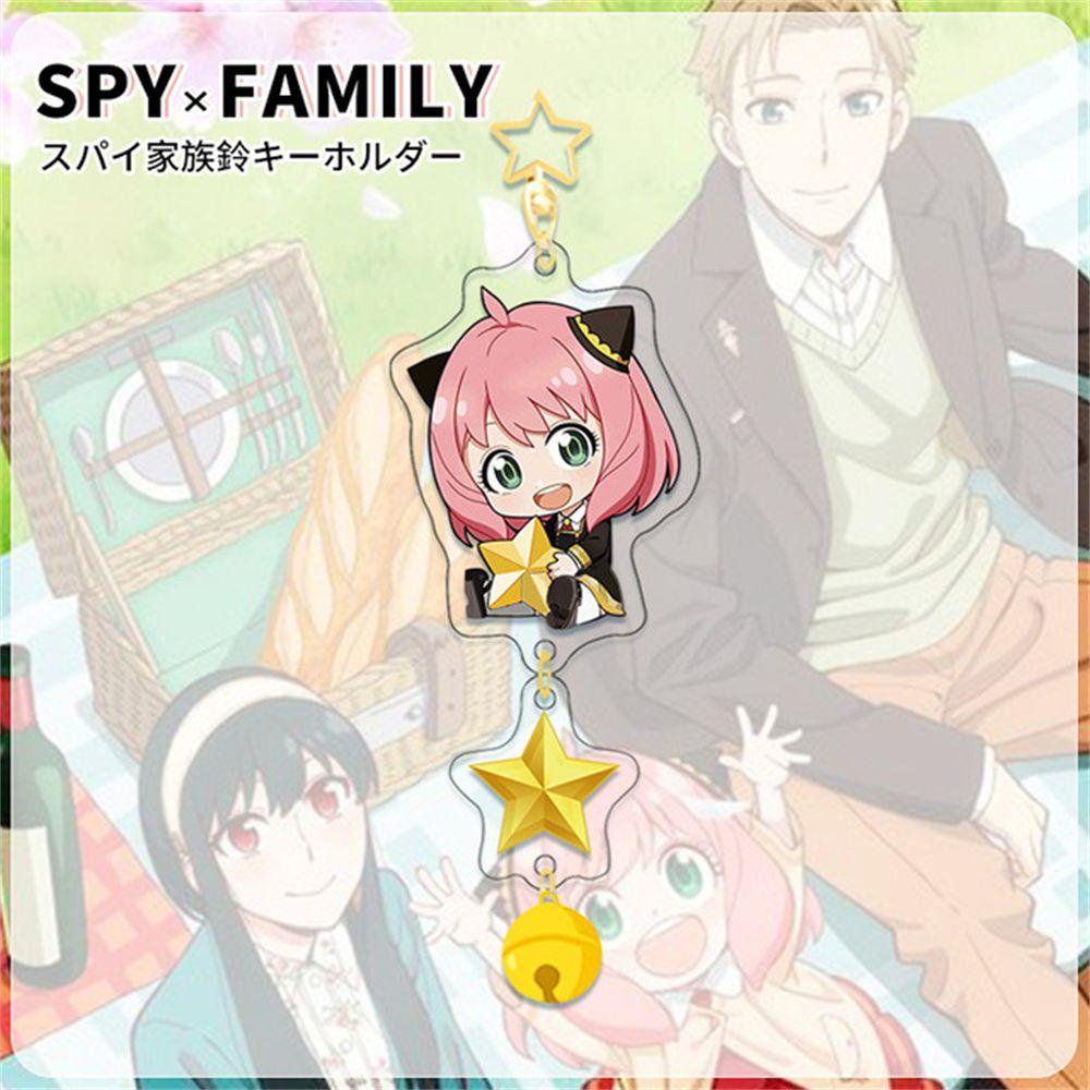 LANFY Interior Accessories Keychain Cartoon Acrylic Keychain SPY X FAMILY Women Men Key Rings Key Holder Anime Jewelry Anya Cosplay Yor Forger