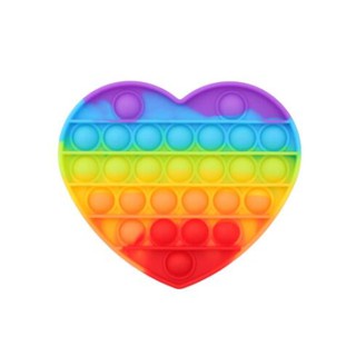 MAINAN POP IT FIDGET TOY/ Mainan Gelembung Push ANTI Stress SILICONE / Mainan untuk Anti Stress-LOVE RAINBOW